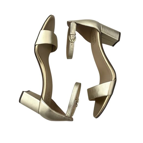 Naturalizer Vera Gold Metallic Leather Sandals Size 10 festive Holidays chic - Picture 5 of 10